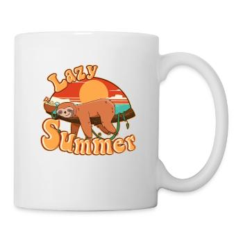 Lazy Sloth Summer - Cool Sloth Lover gift idea - Tasse - Weiß - Rechts