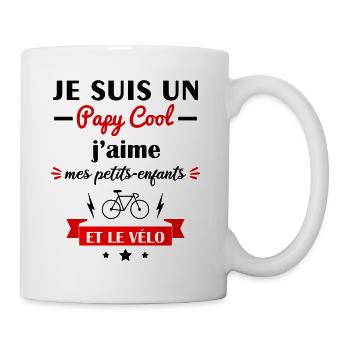 Papy cool vélo, cyclisme, cycliste - Mug blanc - blanc - Droite