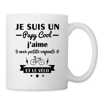 Papy cool vélo, grand père cycliste, cyclisme - Mug blanc - blanc - Droite