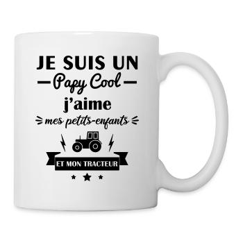 Papy cool tracteur, grand-père, cadeau agriculteur - Mug blanc - blanc - Droite