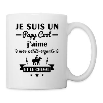 Papy cool cheval, cadeau grand-père cavalier - Mug blanc - blanc - Droite