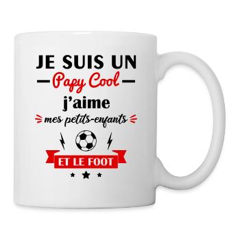 Papy cool foot, cadeau grand-père footballeur - Mug blanc - blanc - Droite