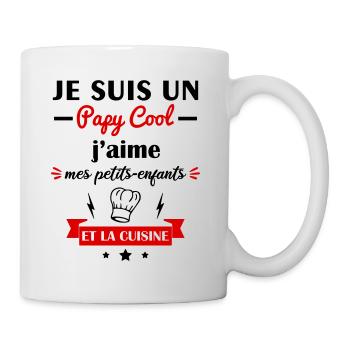 Papy cool cuisine, cadeau grand-père cuisinier - Mug blanc - blanc - Droite