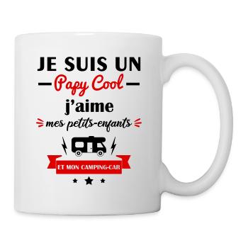 Papy cool camping car, cadeau grand-père camping - Mug blanc - blanc - Droite
