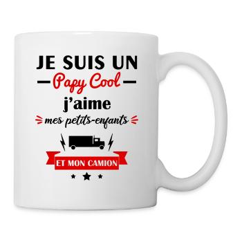 Papy cool camion, cadeau grand-père routier - Mug blanc - blanc - Droite