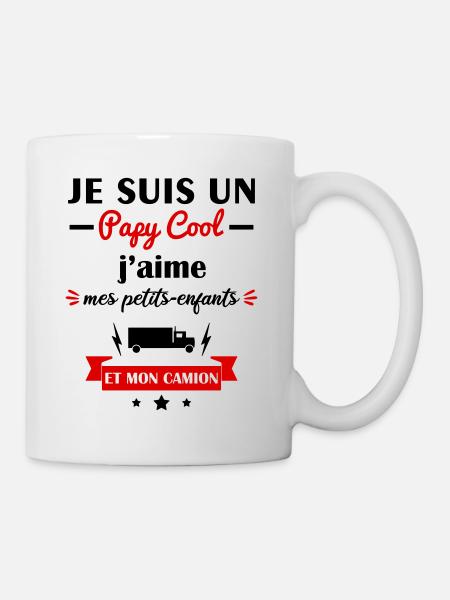 Papy cool camion, cadeau grand-père routier - Mug blanc - blanc