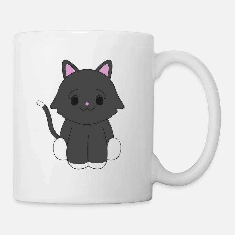 Chat noir - Mug blanc - blanc