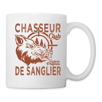 Chassé chasseur de sanglier cadeau cool chasse - Mug blanc - blanc - Droite