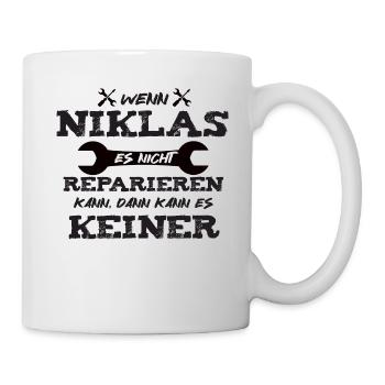 Wenn Niklas es nicht reparieren kann! - Tasse - Weiß - Rechts