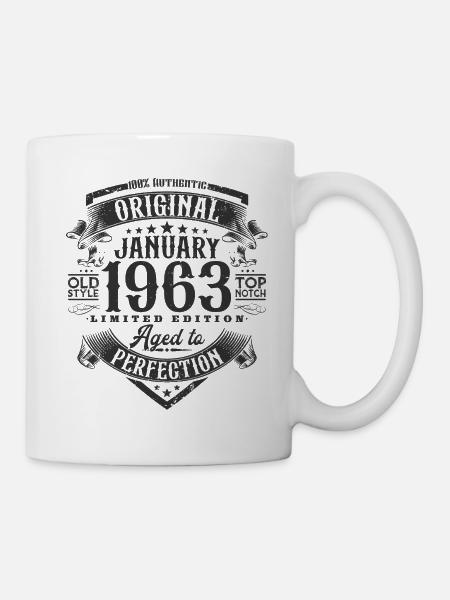 Janvier 1963 Vintage Anniversaire Retro Cadeau - Mug blanc - blanc