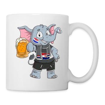 Croatia Fan Elephant - Mug - white - Right