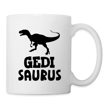 Gedi Saurus Wöd Gedi Patenonkel Österreich - Tasse - Weiß - Rechts
