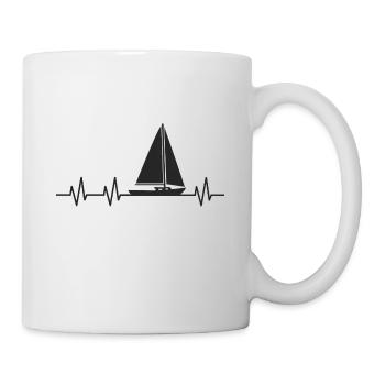 Sailing t-shirt - HEARTBEAT SAILING T-SHIRT dark - Mug - white - Right