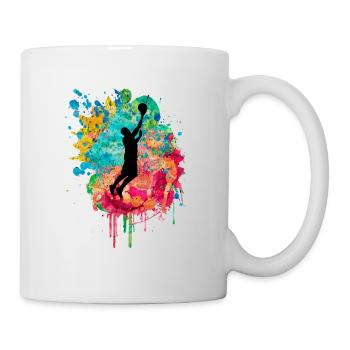 Joueurs de basket-ball - PopArt - Mug blanc - blanc - Droite