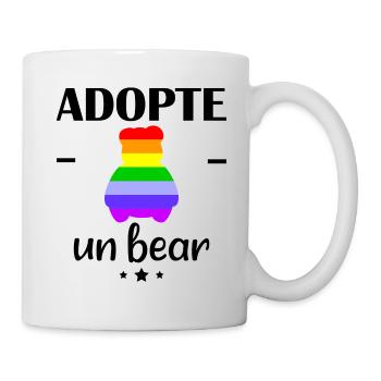 Adopte un bear, gay pride, LGBT, communauté gay - Mug blanc - blanc - Droite