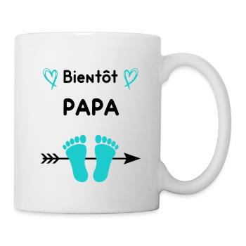 Bientôt papa père annonce grossesse papa - Mug blanc - blanc - Droite