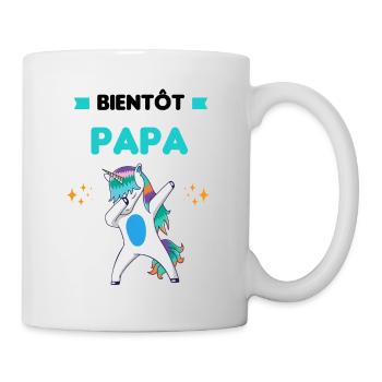 Bientôt papa licorne dab annonce grossesse papa - Mug blanc - blanc - Droite