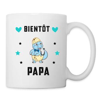 Bientôt papa dinosaure annonce grossesse papa - Mug blanc - blanc - Droite