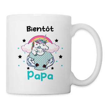 Bientôt papa licorne annonce grossesse papa - Mug blanc - blanc - Droite