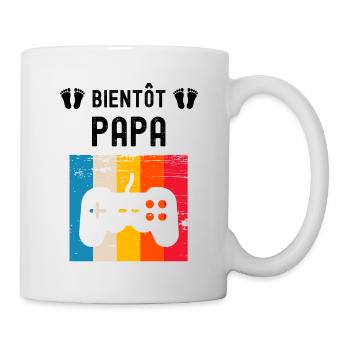 Bientôt papa gamer gaming annonce grossesse papa - Mug blanc - blanc - Droite