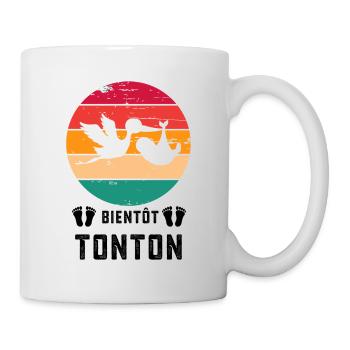 Bientôt tonton oncle annonce grossesse retro - Mug blanc - blanc - Droite