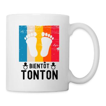 Bientôt tonton oncle cadeau naissance vintage - Mug blanc - blanc - Droite