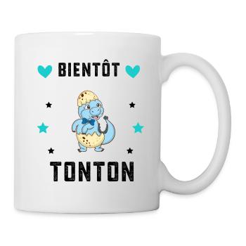 Bientôt tonton dinosaure annonce grossesse oncle - Mug blanc - blanc - Droite