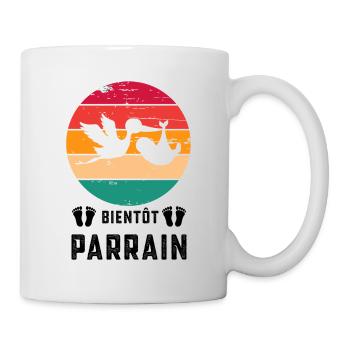 Bientôt parrain annonce grossesse retro - Mug blanc - blanc - Droite