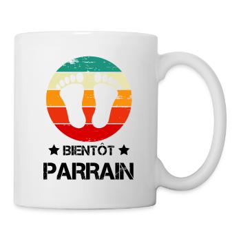 Bientôt parrain annonce grossesse vintage - Mug blanc - blanc - Droite