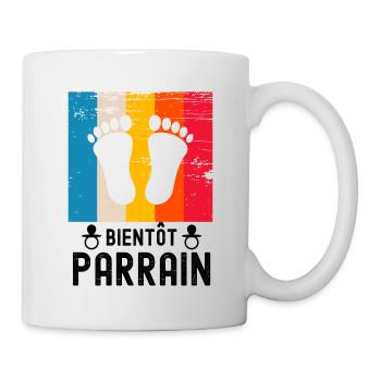 Bientôt parrain cadeau naissance vintage - Mug blanc - blanc - Droite