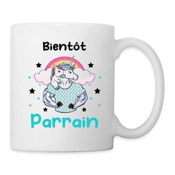 Bientôt parrain licorne annonce grossesse - Mug blanc - blanc - Droite