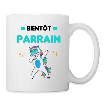 Bientôt parrain licorne dab annonce grossesse - Mug blanc - blanc - Droite