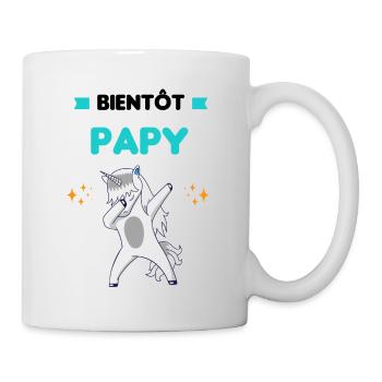 Bientôt papy licorne dab annonce grossesse papy - Mug blanc - blanc - Droite