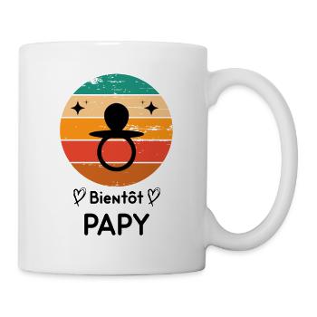 Bientôt papy naissance grossesse retro - Mug blanc - blanc - Droite