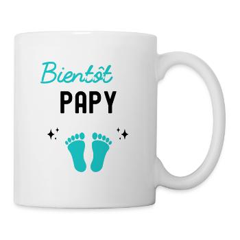 Bientôt papy cadeau naissance grossesse papy - Mug blanc - blanc - Droite