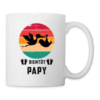 Bientôt papy annonce grossesse retro - Mug blanc - blanc - Droite