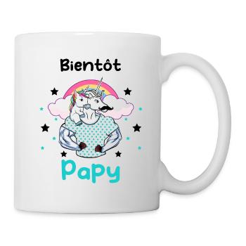 Bientôt papy licorne annonce grossesse papy - Mug blanc - blanc - Droite