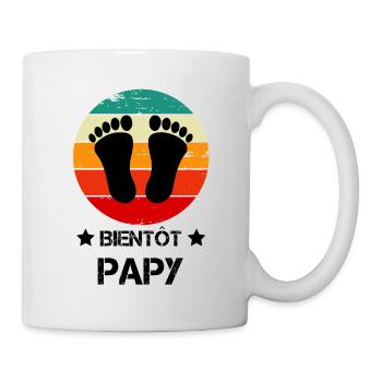 Bientôt papy annonce grossesse vintage - Mug blanc - blanc - Droite