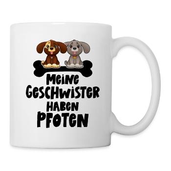 Meine Geschwister haben Pfoten Hunde Baby Katzen - Tasse - Weiß - Rechts