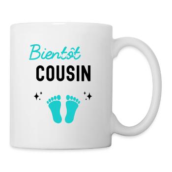 Bientôt cousin cadeau naissance grossesse cousin - Mug blanc - blanc - Droite