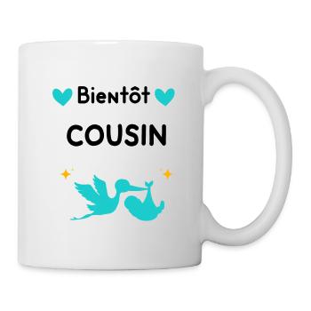 cadeau annonce grossesse cousin Bientôt cousin - Mug blanc - blanc - Droite