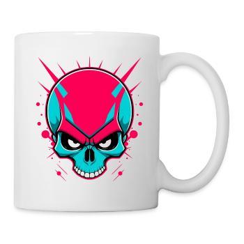 Crâne coloré sans mâchoire inférieure - Mug blanc - blanc - Droite