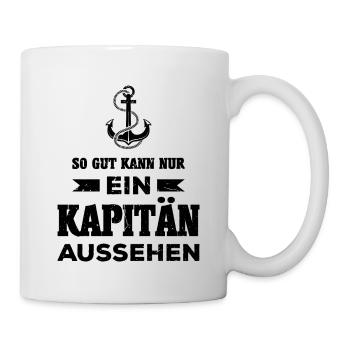 Kapitän Segeln Segelboot Schiff Motorboot Geschenk - Tasse - Weiß - Rechts