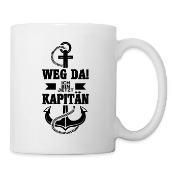 Bootsführerschein Kapitän Segelboot Boot Geschenk - Tasse - Weiß - Rechts
