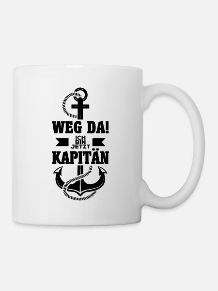 Bootsführerschein Kapitän Segelboot Boot Geschenk - Tasse - Weiß