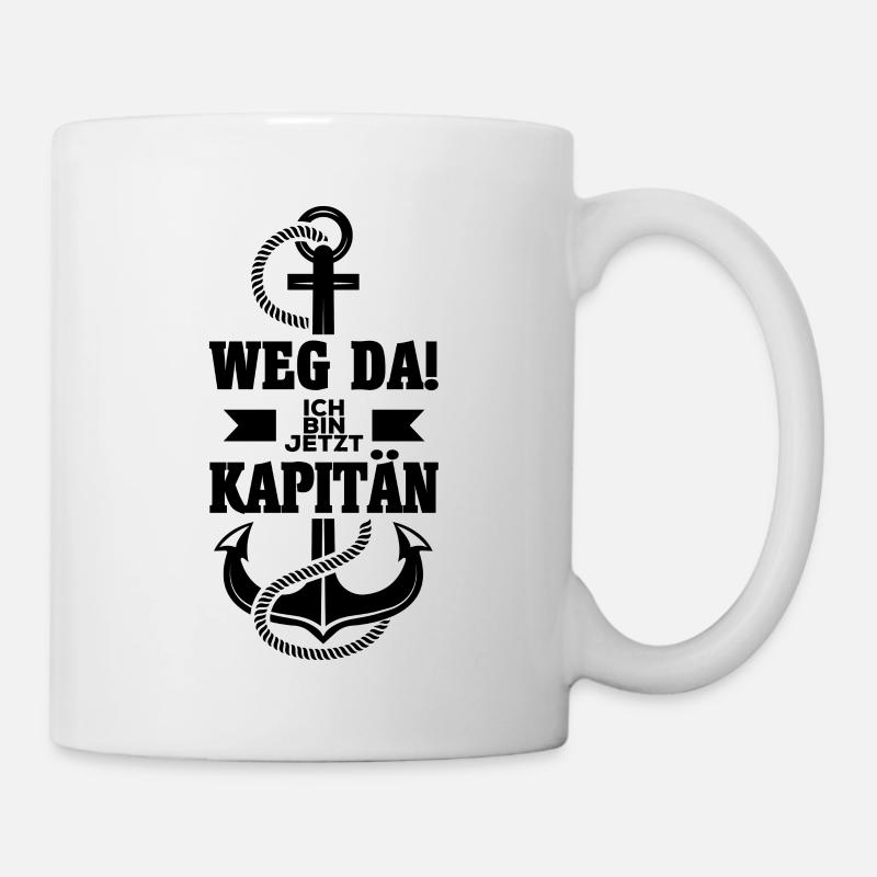 Bootsführerschein Kapitän Segelboot Boot Geschenk - Tasse - Weiß
