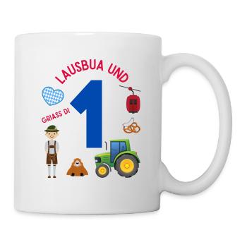 Lausbua und 1 - Tasse - Weiß - Rechts