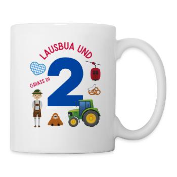 Lausbua und 2 - Tasse - Weiß - Rechts