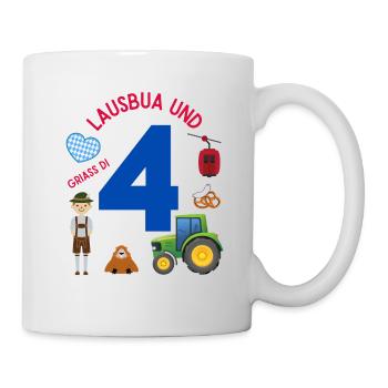 Lausbua und 4 - Tasse - Weiß - Rechts