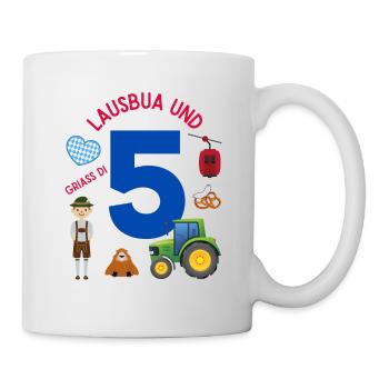 Lausbua und 5 - Tasse - Weiß - Rechts